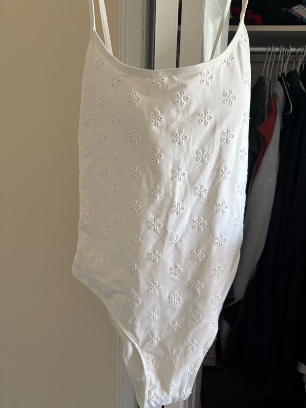 NEW White Eyelet Floral One-Piece Bodysuit